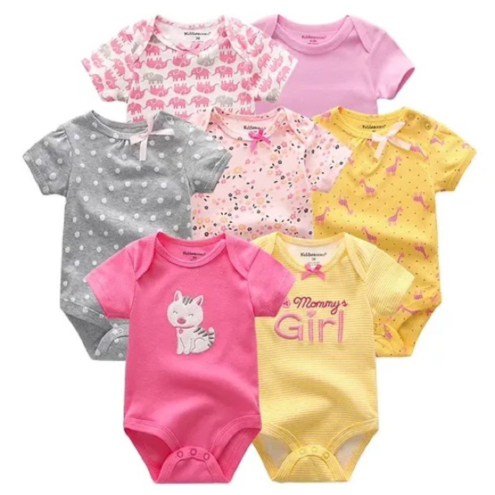 Hudson Baby Pink and Gray Bodysuits Soft Cotton One Pieces